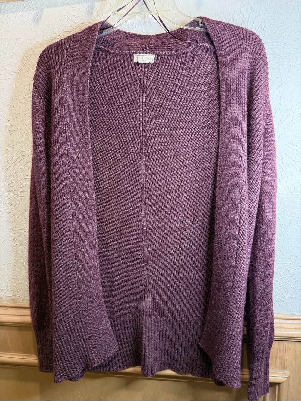 Women’s Open-Front Knit Cardigan Sweater - Plum